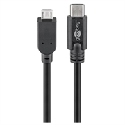 Goobay USB-C til Micro-USB OTG-kabel - 0.6m - svart
