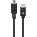 Goobay USB-C til Mini USB-B-kabel - 0,5 m, USB 2.0 - Svart