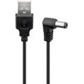 Goobay USB-kabel med strømplugg 5,5x2,1 mm - 1,5 m - Svart