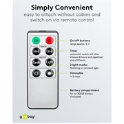 Goobay Trådløse LED-juletrærlys - 20 stk. - Varm hvit