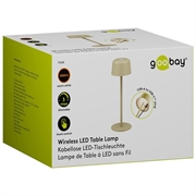 Goobay trådløs LED-bordlampe - størrelse S - beige
