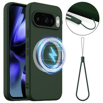 Google Pixel 10 Liquid Silikondeksel - MagSafe-kompatibel - Mørkegrønn