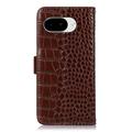 Google Pixel 10a Crocodile Series Lommebok-deksel i Lær med RFID - Brun
