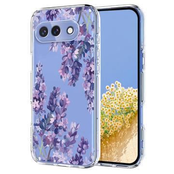 Google Pixel 10a TPU-deksel med blomstermønster - Blåregn