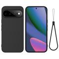 Google Pixel 11 Flytende silikon-deksel med håndstropp - svart