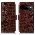 Google Pixel 11 Pro Crocodile Series Lommebok-deksel i Lær med RFID - Brun