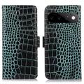 Google Pixel 11/11 Pro Crocodile Series Lommebok-deksel i Lær med RFID - Grønn