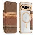 Google Pixel 11 Pro Stilig magnetisk flipp-deksel med RFID-kortspor - brun