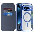 Google Pixel 11 Pro Stilig magnetisk flipp-deksel med RFID-kortspor - Blå