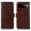 Google Pixel 11 Pro XL Crocodile Series Lommebok-deksel i Lær med RFID - Brun