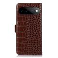 Google Pixel 11 Pro XL Crocodile Series Lommebok-deksel i Lær med RFID - Brun
