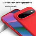 Google Pixel 11 Pro XL Flytende silikon-deksel med håndstropp - rød