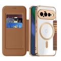 Google Pixel 11 Stilig magnetisk flipp-deksel med RFID-kortspor - brun