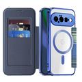 Google Pixel 11 Stilig magnetisk flipp-deksel med RFID-kortspor - Blå