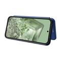 Google Pixel 8a Flip-deksel - Karbonfiber - Blå