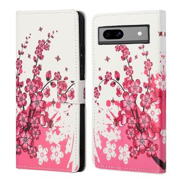 Google Pixel 8a Style Series Lommebok-deksel - Rosa Blomster