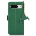 Google Pixel 8a Lommebok-deksel i Lær med RFID - Grønn