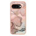 Google Pixel 9a Marble Pattern Electroplated IMD TPU-deksel - Rosa
