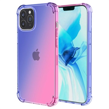 Gradient Støtsikkert iPhone 14 Pro Max TPU-deksel - Blå / Rosa