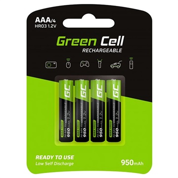 Green Cell HR03 Oppladbare AAA Batterier - 950mAh - 1x4