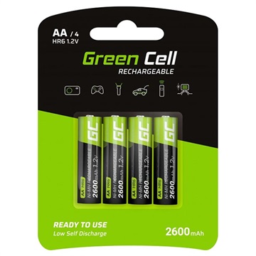Green Cell HR6 Oppladbare AA Batterier - 2600mAh - 1x4