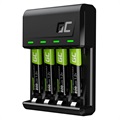Green Cell VitalCharger Batterilader med 4x AAA Oppladbare Batterier