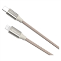 GreyLime 18W Flettet USB-C / Lightning Kabel - MFi-Sertifisert - 1m - Beige