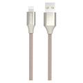 GreyLime flettet USB-A / Lightning-kabel - MFi-sertifisert - 1m - Beige