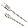 GreyLime flettet USB-A / Lightning-kabel - MFi-sertifisert - 1m - Beige