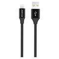 GreyLime flettet USB-A / Lightning-kabel - MFi-sertifisert - 2m - svart