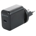 Griffin PowerBlock USB-C Vegglader 30W - EU/UK/US - Svart