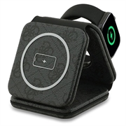 Guess 4G 3-i-1 MagSafe magnetisk trådløs lader - svart