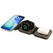 Guess 4G 3-i-1 MagSafe magnetisk trådløs lader - brun