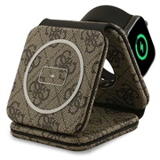 Guess 4G 3-i-1 MagSafe magnetisk trådløs lader - brun