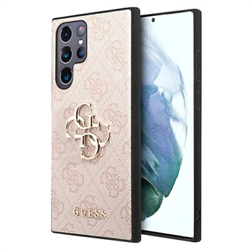 Guess 4G Big Metal Logo Samsung Galaxy S23 Ultra 5G Hybrid-deksel - Rosa
