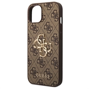 iPhone 15 Guess 4G Big Metal Logo Hybrid-deksel - Brun