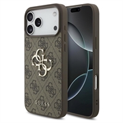 iPhone 18 Pro Guess 4G Big Metal Logo Hybrid-deksel - Brun