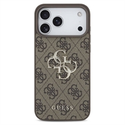 iPhone 18 Pro Guess 4G Big Metal Logo Hybrid-deksel - Brun