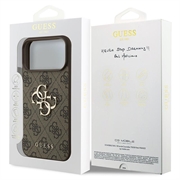 iPhone 18 Pro Guess 4G Big Metal Logo Hybrid-deksel - Brun