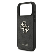 iPhone 18 Pro Guess 4G Big Metal Logo Hybrid-deksel - Grå