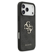 iPhone 18 Pro Guess 4G Big Metal Logo Hybrid-deksel - Grå