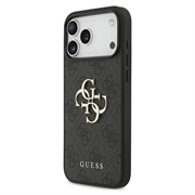 iPhone 18 Pro Guess 4G Big Metal Logo Hybrid-deksel - Grå
