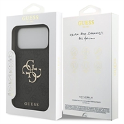 iPhone 18 Pro Guess 4G Big Metal Logo Hybrid-deksel - Grå