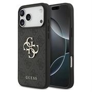 iPhone 18 Pro Max Guess 4G Big Metal Logo Hybrid-deksel - Grå