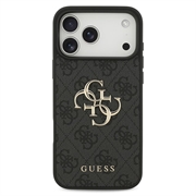 iPhone 18 Pro Max Guess 4G Big Metal Logo Hybrid-deksel - Grå