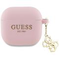 AirPods 4 Guess 4G Charm silikondekal med kjegle - Rosa