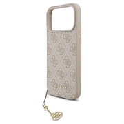 iPhone 17 Pro Max Guess 4G Charm Hybrid-deksel - MagSafe-kompatibel - Rosa