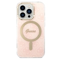 Guess 4G Edition Bundle Pack iPhone 14 Pro Deksel & Trådløs Lader - Rosa
