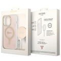 Guess 4G Edition Bundle Pack iPhone 14 Pro Deksel & Trådløs Lader - Rosa