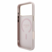iPhone 18 Pro Max Guess 4G Gold Frame-deksel - MagSafe-kompatibel - rosa